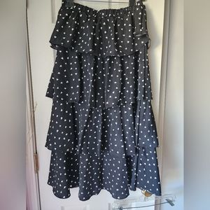 Heart Print Ruffle Tiered Skirt